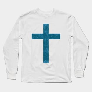 Christian Cross (Blue Lichen) Long Sleeve T-Shirt